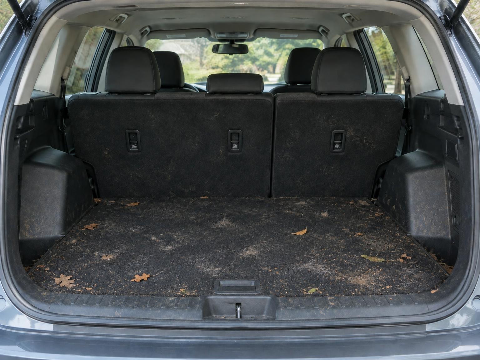 Dog hair, SUV cargo, before