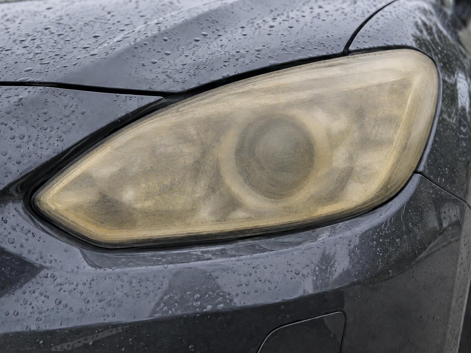 Yellowed headlight, before